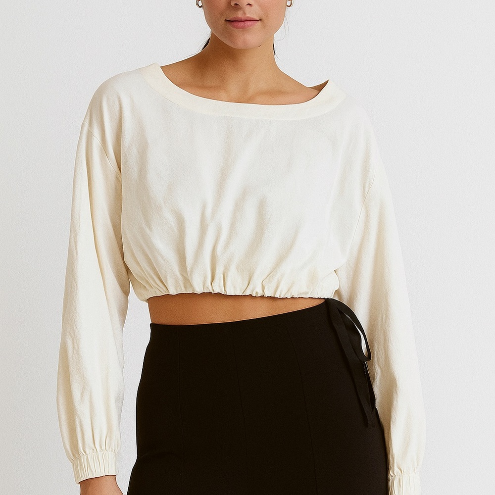 Zara Women's Cream Crop Top
